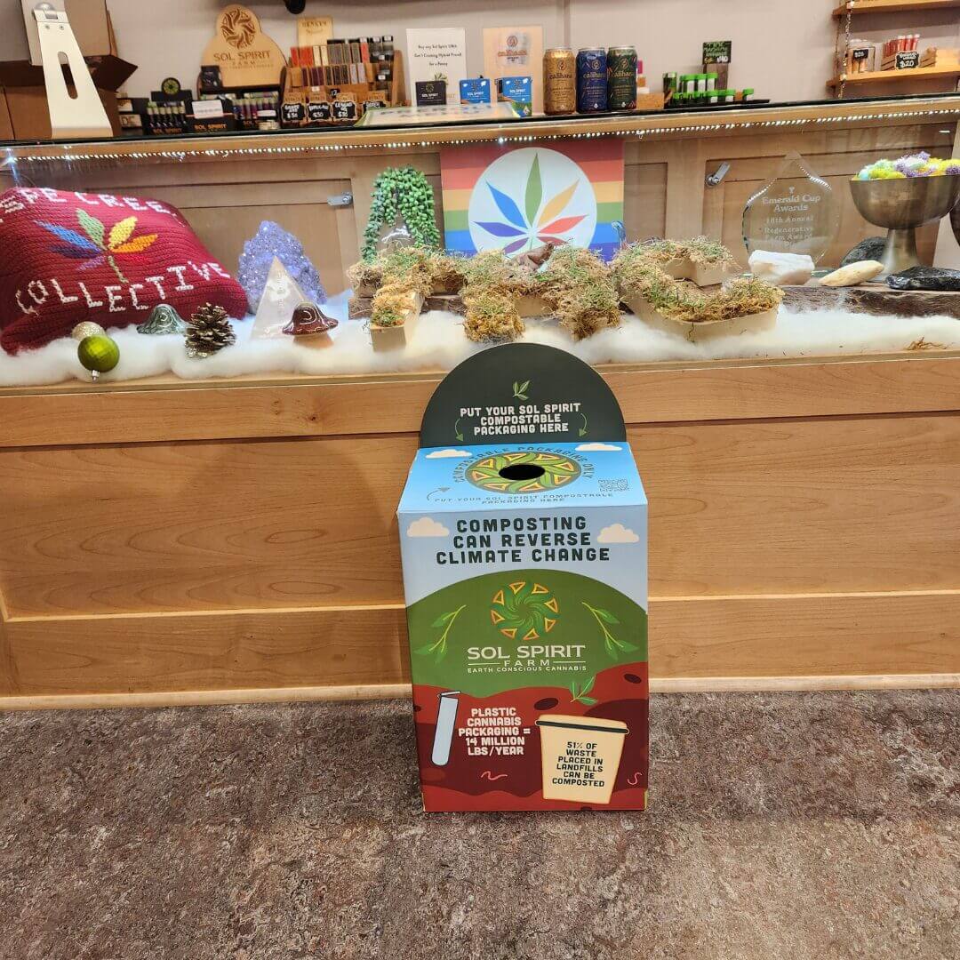 Picture of take back receptacle at Sespe Creek Collective